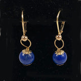 Lapis & 14K Gold Pierced Earrings