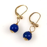 Lapis & 14K Gold Pierced Earrings