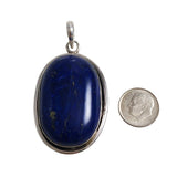 Large Lapis & Sterling Pendant Vintage