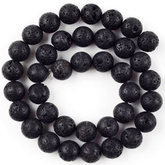 Black Lava Round Gemstone Beads 8mm