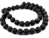 Black Lava Round Gemstone Beads 8mm