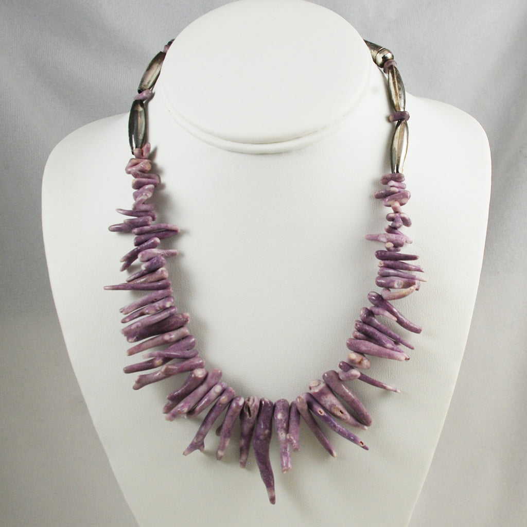 Lavender Branch Coral Necklace 
