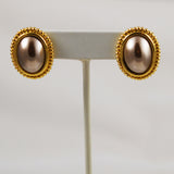 Liz Claiborne Bronze Pearl Earrings Vintage