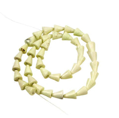 Lemon Chrysoprase (Citron) Cone Bead Strand