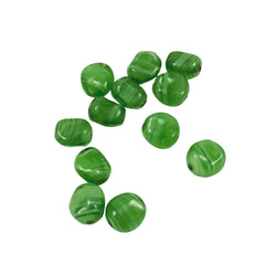 Lamp Work Lime Green Beads 11mm (5)