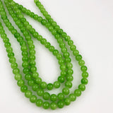 Lime Green Glass Beads 8mm Rounds Druks