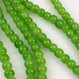 Lime Green Glass Beads 8mm Rounds Druks