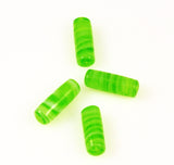 Lime Green Lamp Work Tube Beads 22mm