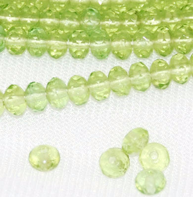 Lime Green Faceted 5mm Rondelles 