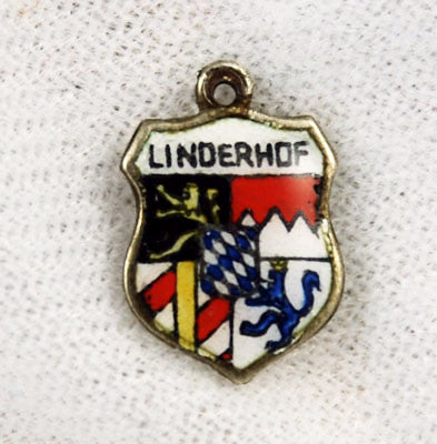 Linderhof, Germany Travel Shield Silver Charm
