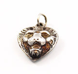 Sterling Lion Heart Charm 1920's