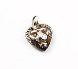 Sterling Lion Heart Charm 1920's