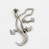 Native American Lizard Brooch Sterling Navajo Vintage