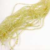 Light Yellow Faceted Glass Beads AB Finish 4mm