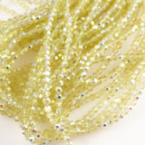 Light Yellow Faceted Glass Beads AB Finish 4mm