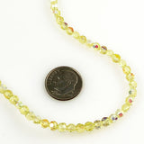Light Yellow Faceted Glass Beads AB Finish 4mm