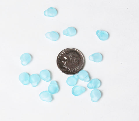 Light Blue Glass Petal Beads 8mm