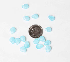 Light Blue Glass Petal Beads 8mm - Vintage (24)