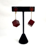 Vintage amber Lucite earrings