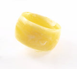 Wide Pale Yellow Lucite Bangle Bracelet