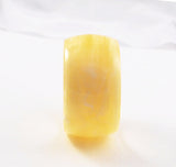 Wide Pale Yellow Lucite Bangle Bracelet