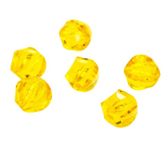 Yellow Lucite Faceted Twist Beads 18mm (6)