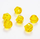 Yellow Lucite Faceted Twist Beads 18mm
