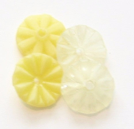 Yellow & White Lucite Petal Beads- Vintage