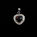 Mexican Mahogany Obsidian Sterling Heart Pendant