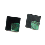 Malachite & Black Onyx Clip On Earrings