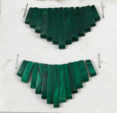 Malachite Fan Pendants Vintage
