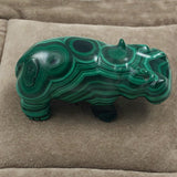 Malachite Carved Hippopotamus Figurine