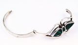 Mexican Sterling & Malachite Clamper Bracelet