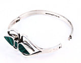 Mexican Sterling & Malachite Clamper Bracelet