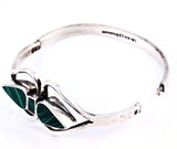 Mexican Sterling & Malachite Clamper Bracelet