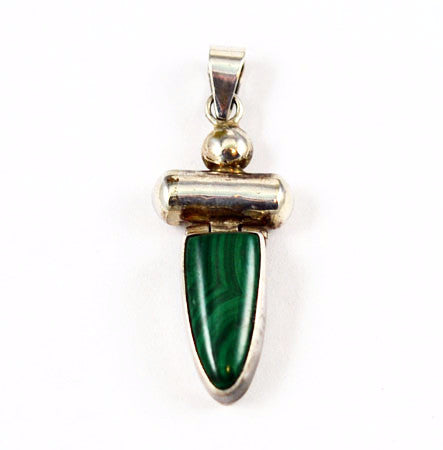 Native American Sterling & Malachite Pendant