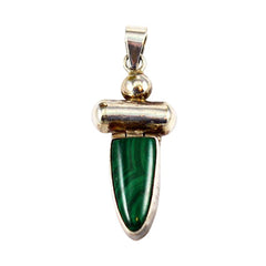 Native American Sterling & Malachite Pendant