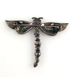 Silver and Gemstone Dragonfly Brooch