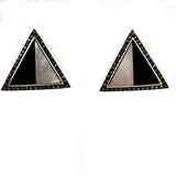 Black Onyx & Mother of Pearl Marcasite Earrings