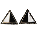 Black Onyx & Mother of Pearl Marcasite Earrings