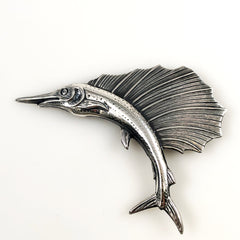 Sterling Marlin Swordfish Large Brooch