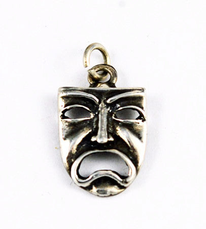 Sterling Silver Greek Tragedy Mask Charm