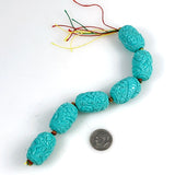 Turquoise Resin Mermaid Beads (6)