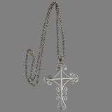 Large Sterling Silver Mexican Cross Necklace