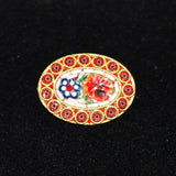 Italian Micro Mosaic Floral Brooch