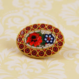 Italian Micro Mosaic Floral Brooch