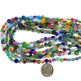 Colorful Glass Millefiori Beads Flat Rounds