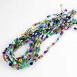 Colorful Glass Millefiori Beads Flat Rounds
