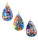 Millefiori Glass Teardrop Pendants