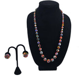 Italian Millefiori Bead Necklace & Earring Set